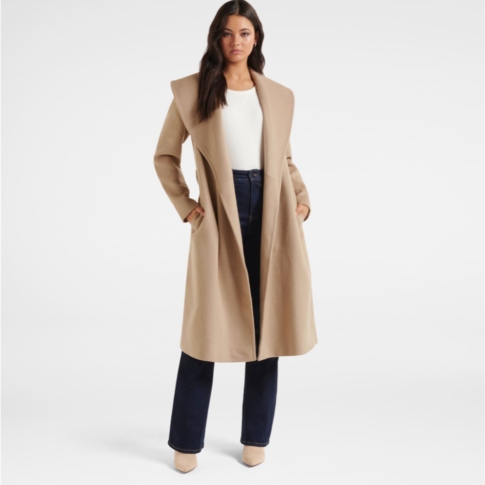 EVER NEW Sz 12P Amy Shawl Collar Wrap Coat Luxury Wool Blend Lined NEW WITH TAG - Picture 2 of 16